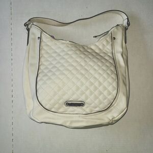 Nicole Miller New York purse/handbag. White with purple lining